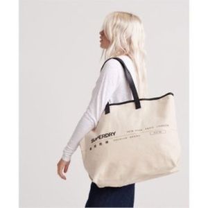 Superdry canvas shopper bag tote new